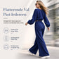 Casuele set voor dames: v-hals crop top met lantaarnmouwen en hoge taille wijde pijpen broek