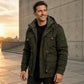 Heren winterjack met thermovoering en afneembare capuchon