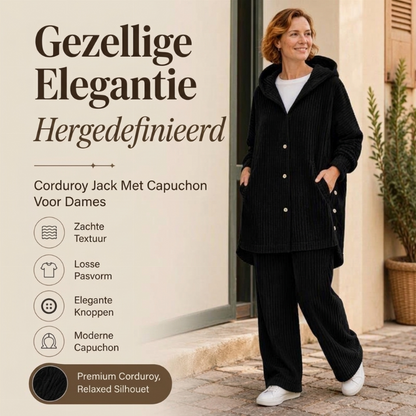 Warme casual corduroy jack voor dames, winter