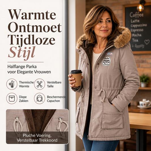 Parka-jas met capuchon en warme voering voor dames