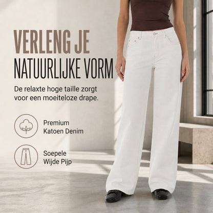 Retro high-waisted jeans met wijde pijpen voor vrouwen