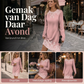 Damesjurk met ronde hals, lange mouwen en bloemenprint