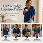 Denim pullover voor dames met lange mouwen en halve rits