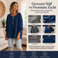 Denim pullover voor dames met lange mouwen en halve rits