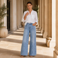 🆕 Nieuw Binnen ✨ Dames Wide Leg Jeans met Voornaad – Trendy Wijde Pijp Broek met Elegante Pasvorm & Comfortabele Stretch