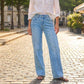 🆕 Nieuw Binnen ✨ Dames Wide Leg Jeans met Voornaad – Trendy Wijde Pijp Broek met Elegante Pasvorm & Comfortabele Stretch