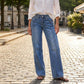 🆕 Nieuw Binnen ✨ Dames Wide Leg Jeans met Voornaad – Trendy Wijde Pijp Broek met Elegante Pasvorm & Comfortabele Stretch
