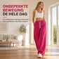 Dames hoge taille wijde pijpen joggingbroek met geborgen naden en zakken