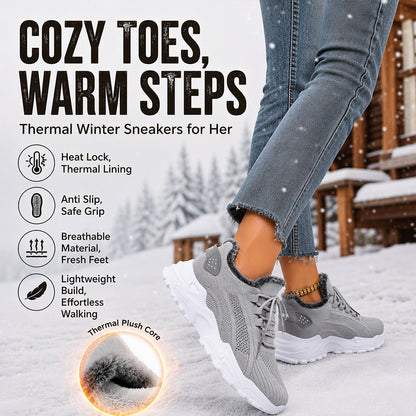 Warme, gebreide wintersneakers voor dames