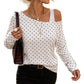 🐆 Nieuw & Trendy ✨ Dames Luipaardprint Off-Shoulder Sweatshirt – Losvallende Lange Mouwen Top met Comfortabele Katoenmix
