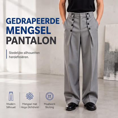 💎 Exclusieve Deal ✨ Heren Hoge Taille Double-Breasted Broek – Elegante Gedrapeerde Pantalon met Luxe Pasvorm & Moderne Uitstraling
