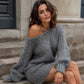 Gezellige off-shoulder trui jurk voor dames