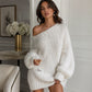 Gezellige off-shoulder trui jurk voor dames