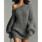 Gezellige off-shoulder trui jurk voor dames