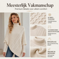 Damesgebreide ponchotrui met kabelpatroon