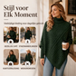 Damesgebreide ponchotrui met kabelpatroon