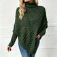 Damesgebreide ponchotrui met kabelpatroon