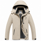 Warme winddikte winterjas met capuchon en fleecevoering voor koppels, outdoor, plus size