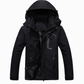 Warme winddikte winterjas met capuchon en fleecevoering voor koppels, outdoor, plus size