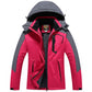 Warme winddikte winterjas met capuchon en fleecevoering voor koppels, outdoor, plus size
