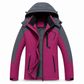 Warme winddikte winterjas met capuchon en fleecevoering voor koppels, outdoor, plus size