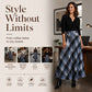 Elegante, lange geruite rok met hoge taille voor dames