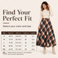 Elegante, lange geruite rok met hoge taille voor dames