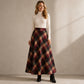 Elegante, lange geruite rok met hoge taille voor dames