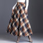 Elegante, lange geruite rok met hoge taille voor dames