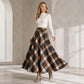 Elegante, lange geruite rok met hoge taille voor dames