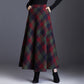 Elegante, lange geruite rok met hoge taille voor dames