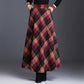 Elegante, lange geruite rok met hoge taille voor dames