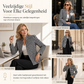 Houndstooth colbert met open voorkant, splitstaande kraag en nauwsluitend ontwerp