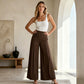 Casual damesbroek met hoge taille en wijde pijpen