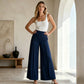 Casual damesbroek met hoge taille en wijde pijpen