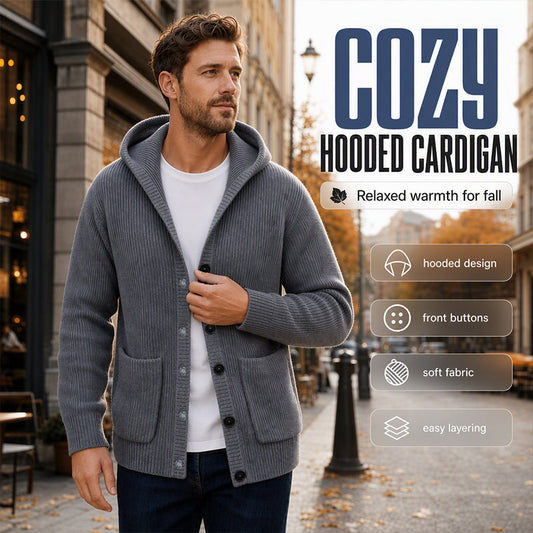 Casual Gebreid Vest met Capuchon voor Heren