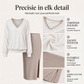 Dames set met V-hals shirt met lange mouwen en geribbelde rok