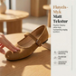 Comfortabele balletschoenen van suède PU-leer met een riempje