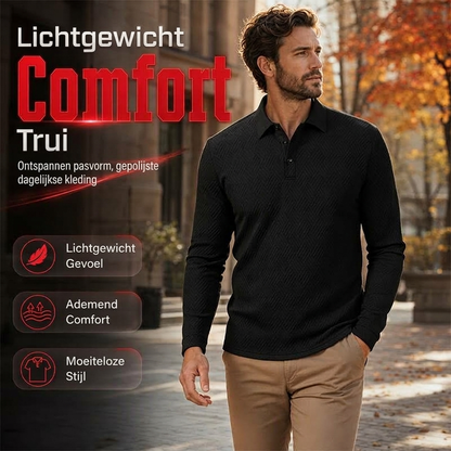 Heren sweatshirt met textuur, lange mouwen en lichtgewicht