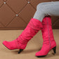 Leren imitatie suède slouchy kniehoge laarzen voor dames