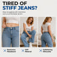 Casual damesjeans met trekkoord en wijde pijpen
