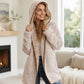 Casuele capuchonvest van pluche voor dames