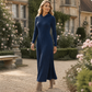👗 Dames Geribbelde Gebreide Jurk met Capuchon – Casual Lange Trui Jurk met Comfortabele Pasvorm & Moderne Look ✨