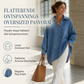 Casual loszittende denim V-hals pullover voor dames met vleermuismouwen en asymmetrische zoom