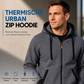 Warme hoodiejack met rits