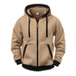 Warme hoodiejack met rits
