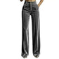 Hoge taille casual gedrapeerde wijde pijpen broek voor dames
