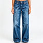 Damesjeans met hoge taille en wijde pijpen
