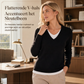Dames gebreide top met V-hals in fake-tweedelig ontwerp