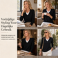 Dames gebreide top met V-hals in fake-tweedelig ontwerp